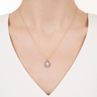 Victorian Opal and Diamond Halo Pendant