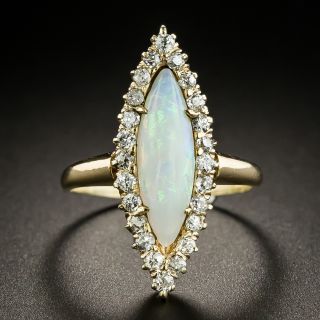 Victorian Opal and Diamond Navette Dinner Ring - 3