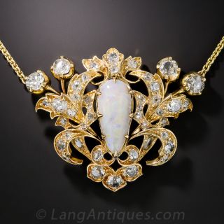 Victorian Opal and Diamond Necklace