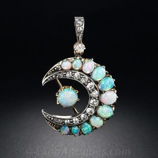 Victorian Diamond Opal Pin