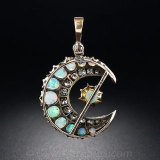 Victorian Opal and Diamond Pendant