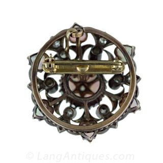 Victorian Opal and Diamond Pin