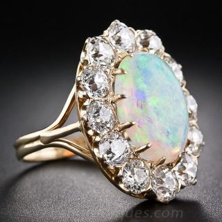 Victorian Opal and Diamond Ring