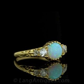 Victorian Opal and Diamond Ring