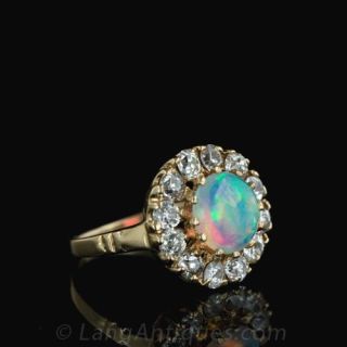 Victorian Opal and Diamond Ring