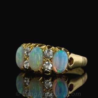 Victorian Opal and Diamond Ring