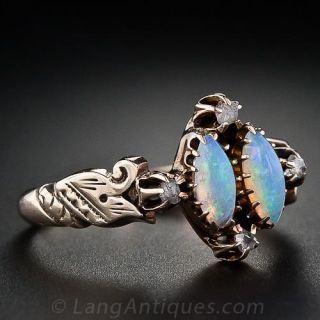 Victorian Opal and Diamond Ring