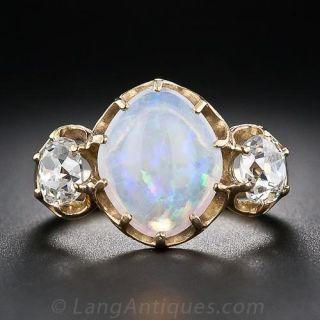 Victorian Opal and Diamond Ring