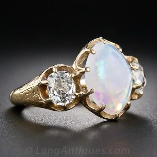 Victorian Opal and Diamond Ring
