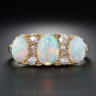 Victorian Opal and Diamond Ring - 2