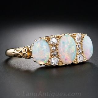 Victorian Opal and Diamond Ring