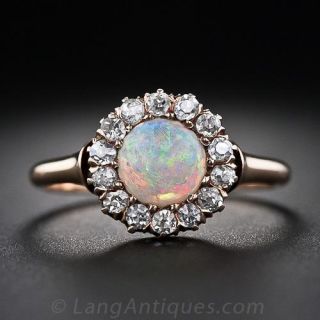Victorian Opal and Diamond Ring