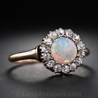 Victorian Opal and Diamond Ring