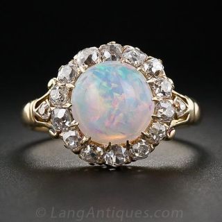 Victorian Opal and Diamond Ring