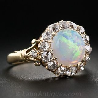 Victorian Opal and Diamond Ring