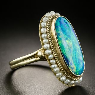 Vintage Opal and Pearl Ring