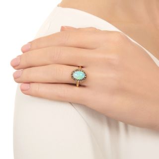 Victorian Opal and Rose-Cut Diamond Ring