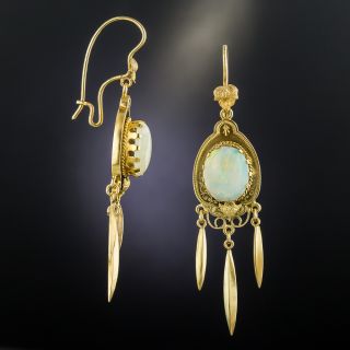 Victorian Opal Drop Tassel Earrings