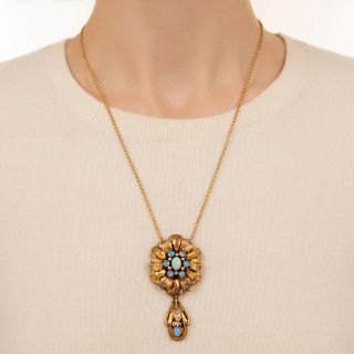 Victorian Opal Lavalière Necklace 