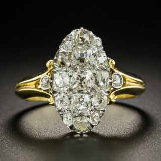 Victorian Oval Diamond Cluster Ring - 2