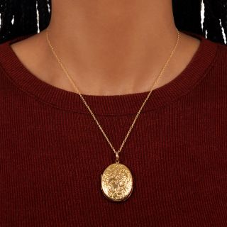 Victorian Oval Engraved Locket
