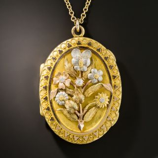 Large Oval Floral Locket c.1886 - 2