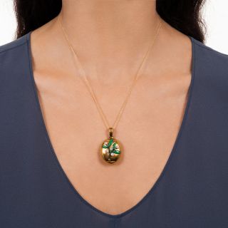 Victorian Oval Mistletoe Locket
