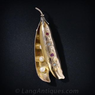 Victorian Pea Pod Pin