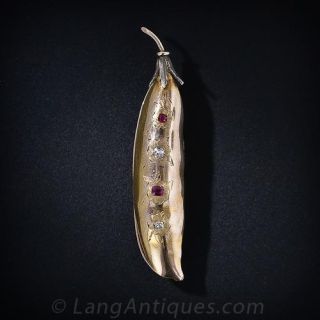 Victorian Pea Pod Pin