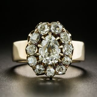 Victorian Pear-Shaped Diamond Cluster Ring - 3
