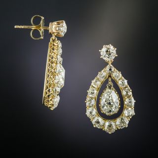 Victorian Pear-Shaped Diamond Earrings