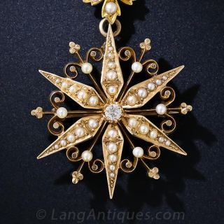 Victorian Pearl and Diamond Necklace