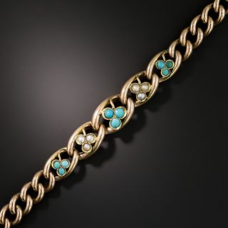 Victorian Pearl and Turquoise Bracelet - 2