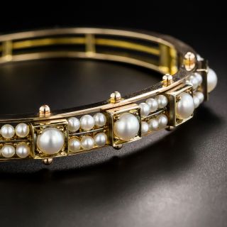 Victorian Pearl Bangle Bracelet - 2