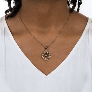 Victorian Pearl Circle Pendant