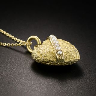 Victorian Pearl Heart Locket Pendant