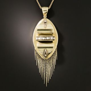 Victorian Pendant Tassel Locket Necklace - 1