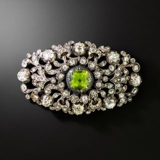 Victorian Peridot and Diamond Brooch - 2