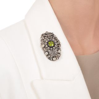 Victorian Peridot and Diamond Brooch