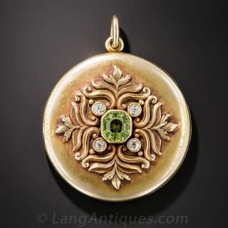 Victorian Peridot and Diamond Locket