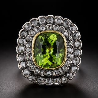 Victorian Peridot and Rose-Cut Diamond Ring - 1