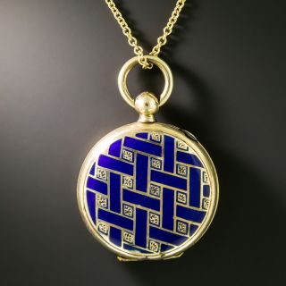 Victorian Petite Blue Enamel Locket - 2