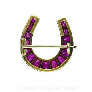 Victorian Pink Sapphire Horseshoe Pin
