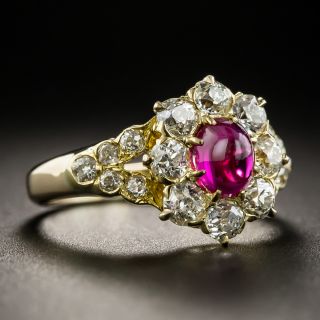 Victorian Pink Sapphire (Ruby) Diamond Ring