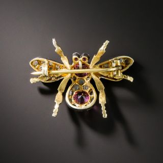 Victorian Pink Tourmaline Diamond Fly Pin
