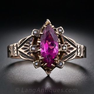 Victorian Pink Tourmaline Ring