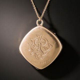 Victorian Platinum And Rose Gold Diamond Locket 