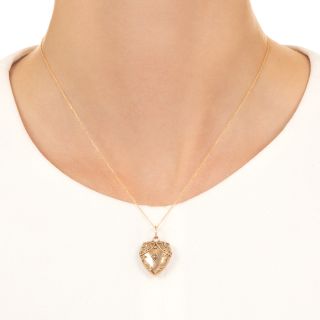 Victorian Puffed Heart Pendant, English