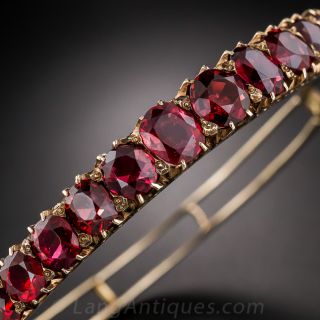 Victorian Red Spinel Bangle Bracelet - 1