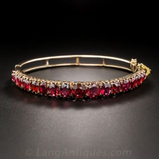 Victorian Red Spinel Bangle Bracelet